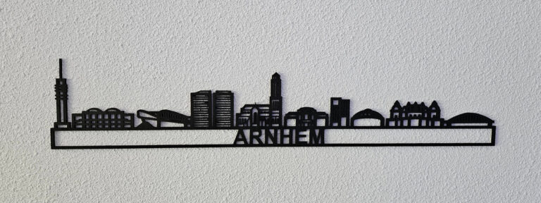 Skyline_Arnhem met spachtelputz achtergrond